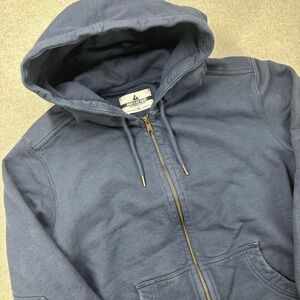 American Giant Classic Full Zip Hoodie Mens XL Blue Heavyweight Work USA Made